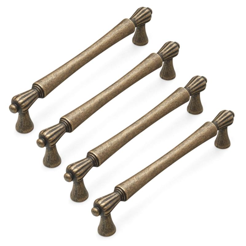 Pack Of 4 Antique Brass   Cabinet Pull Vintage French Style Handles Multiple Type for Option for Kitchen & Bathroom