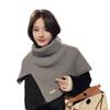 Monochrome knitted versatile slit shawl personalized neck cover spring and autumn outdoor windproof comfortable breathable neck protection warm scarf