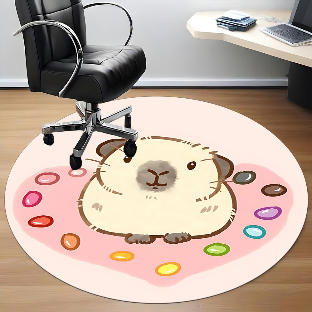 1 Stück Hamsterleckerlis Büro Runder Teppich, Teppich für Büro, Gaming, Leichte Runde Bodenmatte yy260205097
