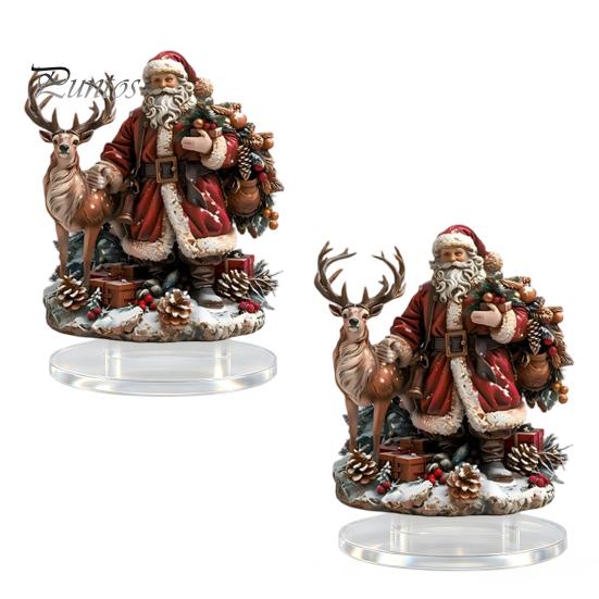 Weihnachts-Tischdekoration Rentier Weihnachtsmann Tischdeko, 2D Acryl Geschenkideen für Party-Deko Kamin Wohnzimmer Schlafzimmer Zuhause Leichtgewicht