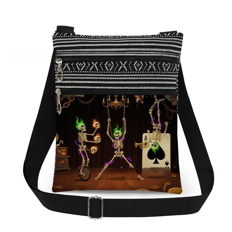 1 Stück Halloween-Print-Tragetaschen Damen Schulter-Handtaschen Postboten-Tasche 6954 CLE