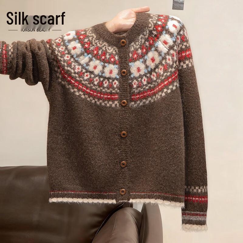 

Women s Color Block Knit Cardigan One Size