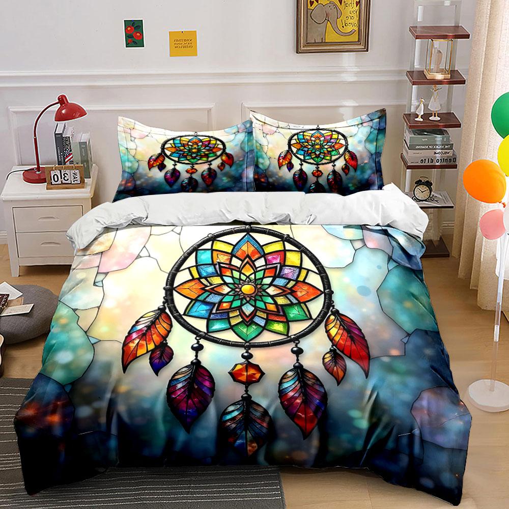 Colorful Dreamcatcher Home Decor Set Multiple Sizes Kid'S And Adults' Bedroom Exquisite 3Pc Bedding Set, Gift