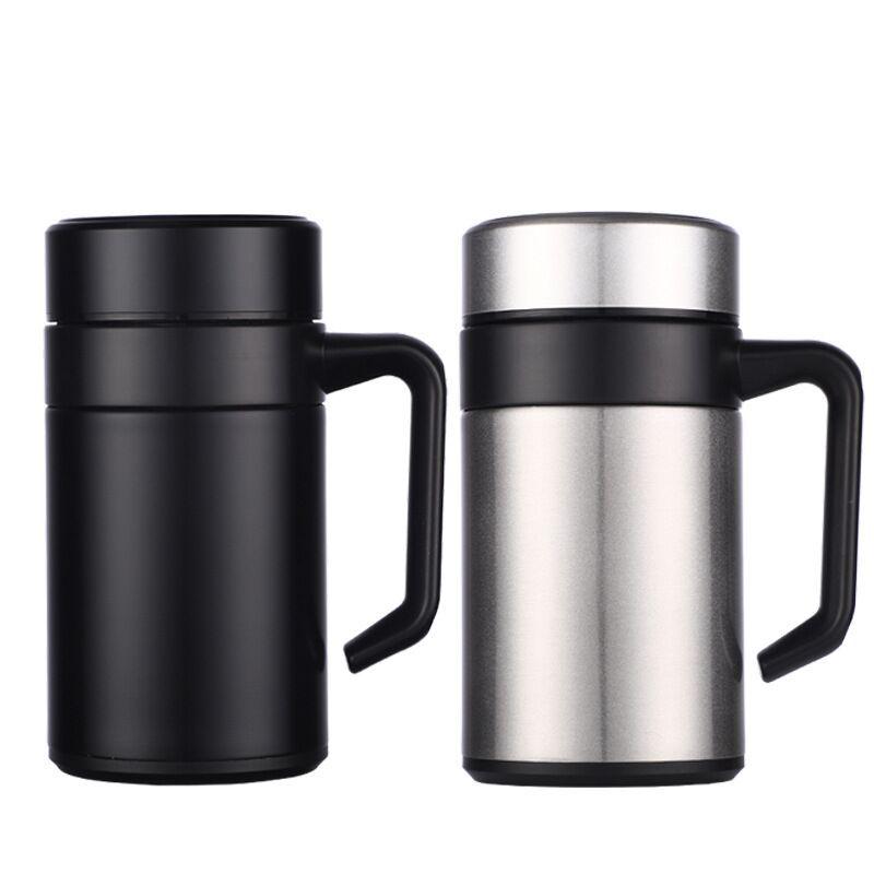 304 Stainless Steel Double-Layer Thermal Tea Cup with Infuser, Free Logo Engraving
