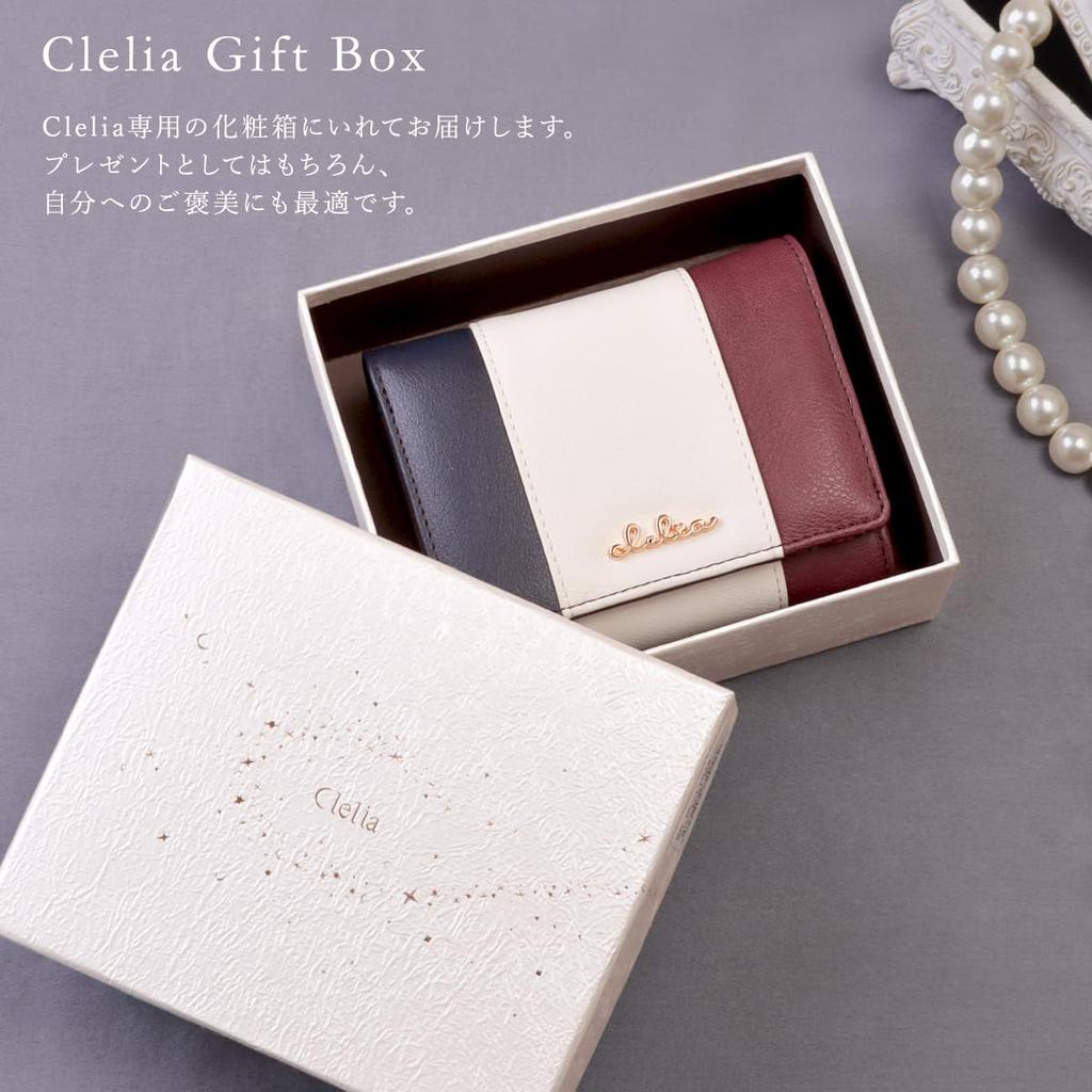 Clelia Damen Geldbörse mit großer Kapazität, zweifach faltbar, dreifarbig, Riberte Serie [CL-17075] (Milchig blass)