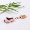 Men's Cartoon Mini Car Keychain Pendant - Rhinestone Racing Car Design, Zinc Alloy Ornament