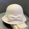 French Chic Style Round Top Hat With Windproof Design For Autumn And Winter Wear