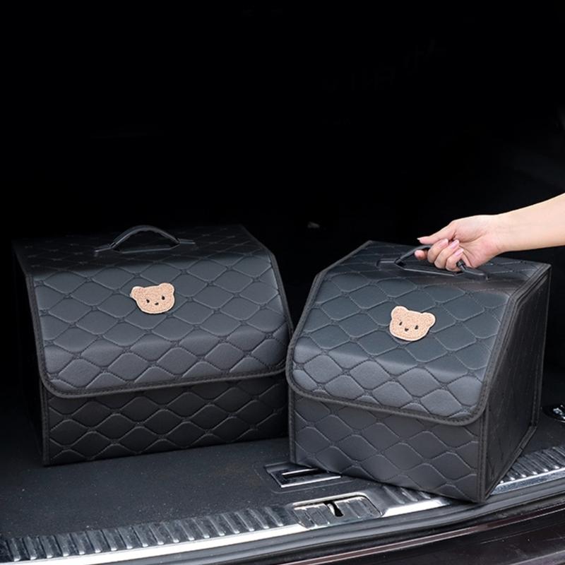 Foldable Car Organizers Box With Adjustable Dividers Nonslip Base For Travel & Groceries Everyday Use Outdoor Activities