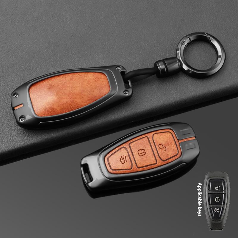 Interior Mouldings Car Key Case for Ford Kuga MK2 Focus 3 4 ST Mondeo MK3 MK4 Fiesta Fusion Ecosport Key Fob Keychain Keyless Ca