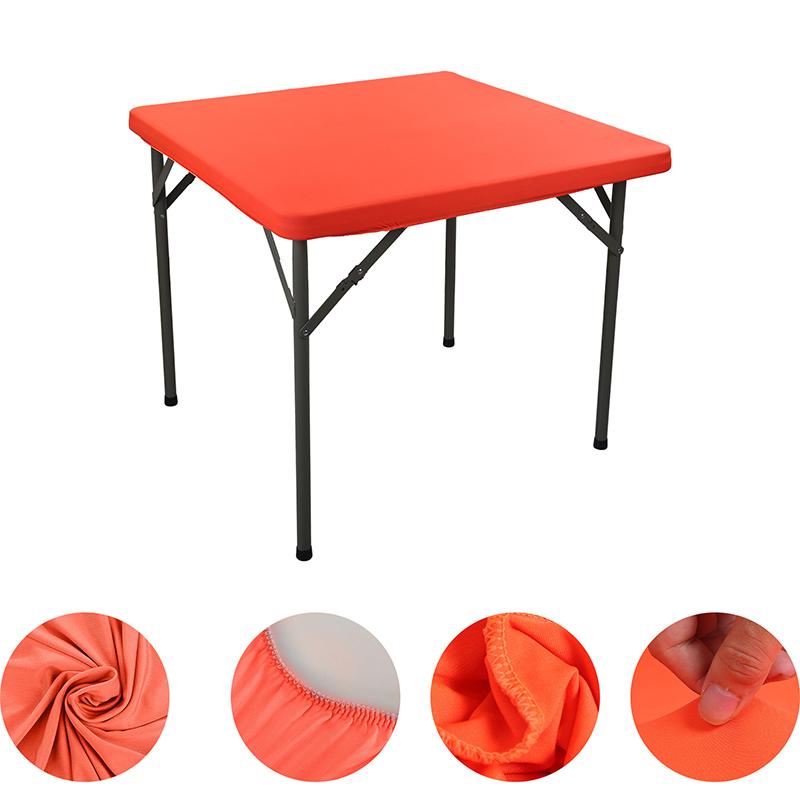 86X86Cm Square Table Cover Elastic Solid Color Wedding Table Protector Tablecloth for Dining Table Decor Picnic Outdoor Camping