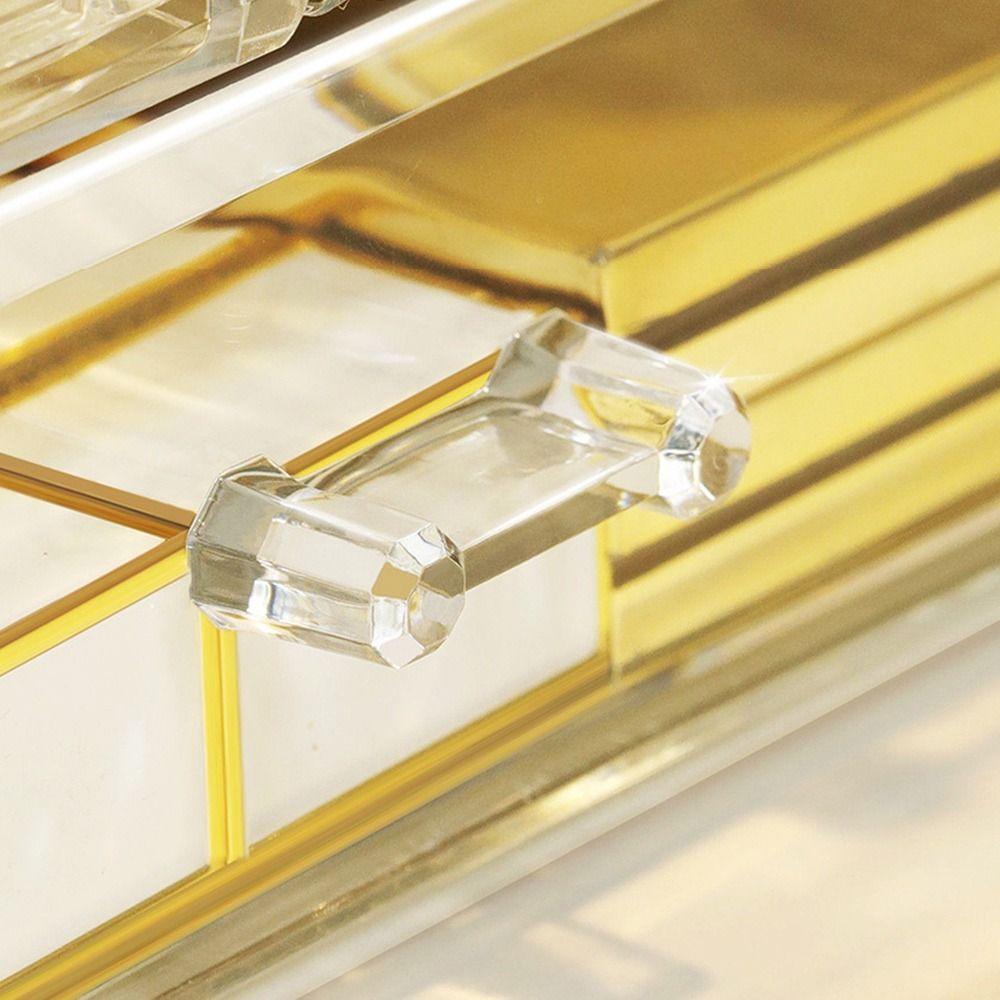 Plastic Cosmetic Case Transparent Makeup Storage Organizer Desktop Cosmetics Storage Box  Home