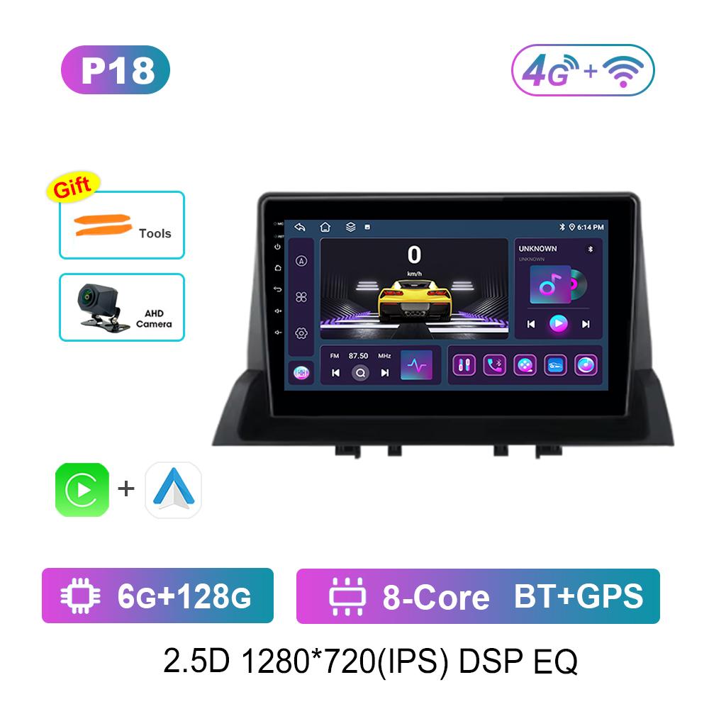 Bluetooth WiFi 9'' pentru Mazda 6 2002 - 2008 Android Auto Player Video Multimedia Auto Carplay Navi GPS Ecran Tactil Unitate Principală 4G
