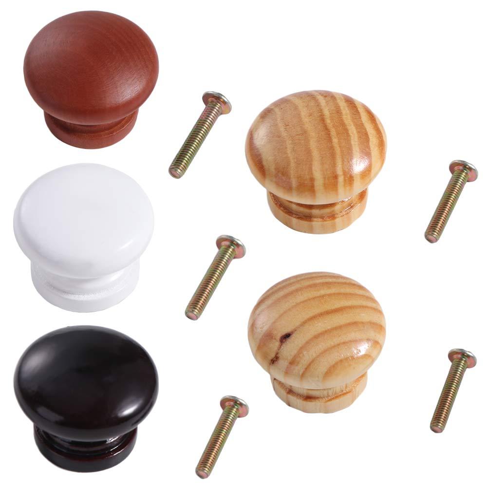 Rust-Resistant Walnut Wood Cabinet Knobs Polished Finish Drawer Pulls Handles  for Kitchen