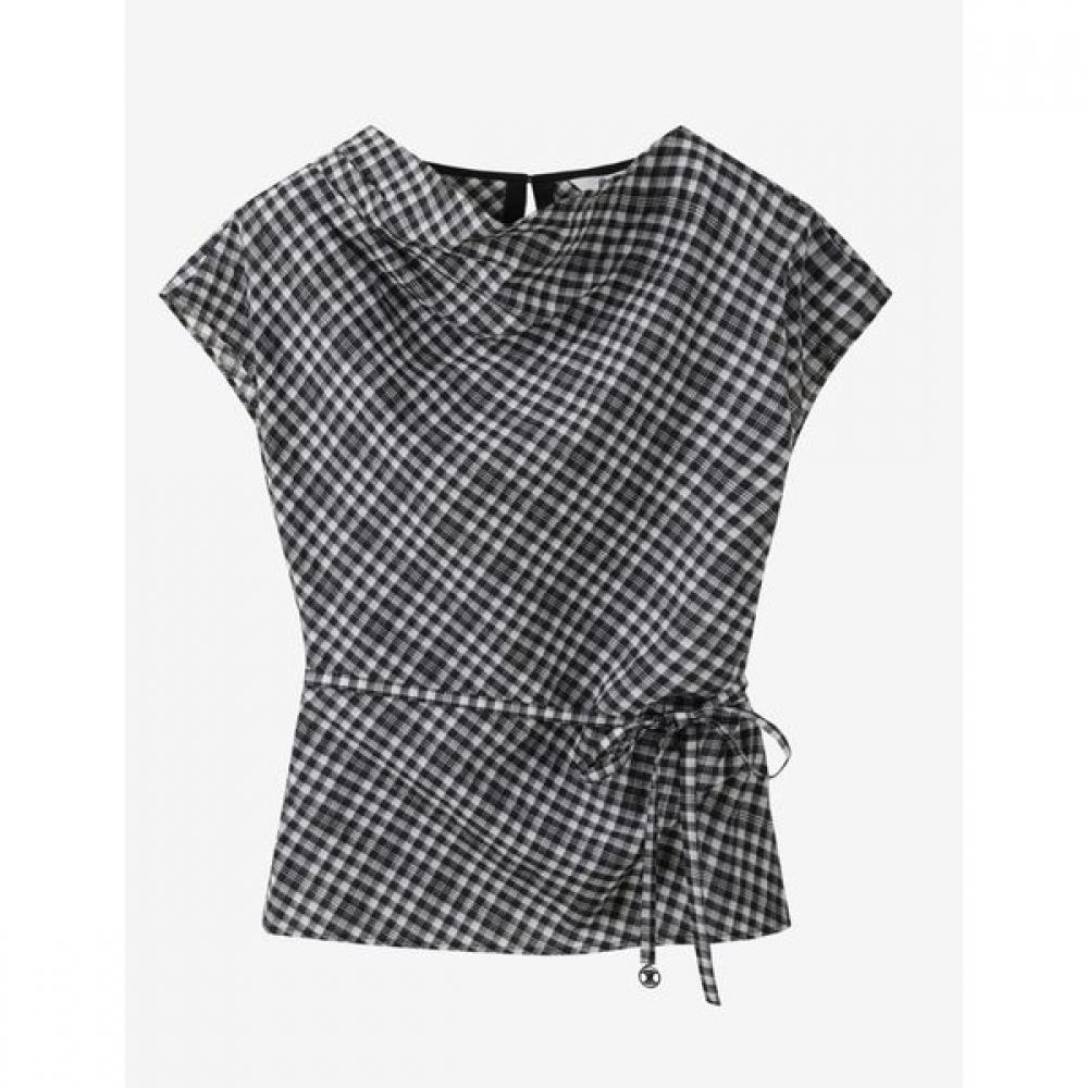 Cc Collect. Check Draped Blouse C262msc036