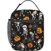 Dancing Skeletons Party Halloween Lunch Bag Insulated Lunch Box for Women Men Reusable Lunch Cooler Bag for Office Picnic