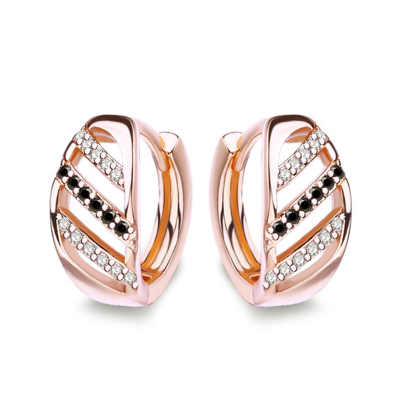 

MINTHA Геометрические серьги-клипсы, трендовые серьги цвета розового золота, свадебные повседневные модные украшения, полые черные серьги с кубическим цирконием для женщин, свадебные серьги C