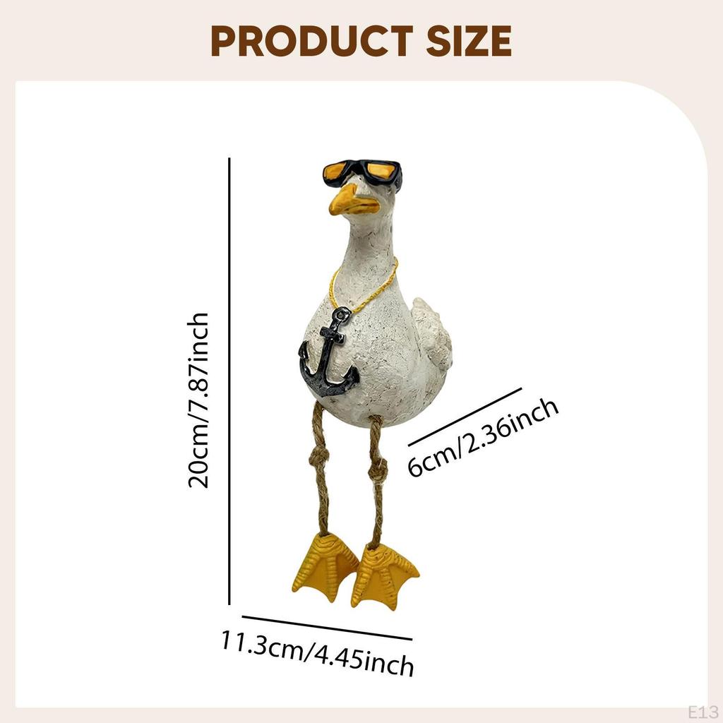 Seabird Statue Animal Sculpture Coastal Decor Nautical Resin Craft Beach Desktop Decoration Dangling