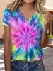 New summer new print casual v-neck T-shirt trendy creative elements suitable for casual T-shirts