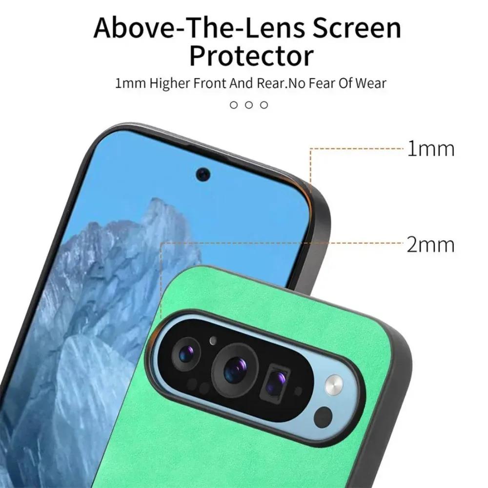 Módní kožené tenké pouzdro šetrné k pokožce pro Google Pixel 10 9 Pro XL 8 7 A Pro Magnetické nabíjení Celobalení Ochranný kryt proti pádu