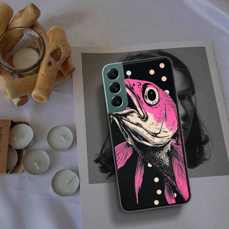 Pop Art Drawing Ideas Fish Phone Case For Samsung Galaxy S22 S25 Ultra S21 S10 Plus S26 Edge S20 S23 S24 FE Cover Silicone S