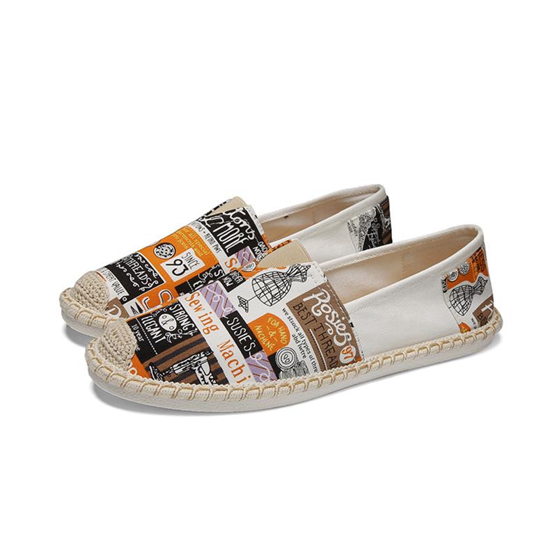

Новый стиль Китайский стиль Унисекс Холщовые туфли Прошитый узор Без шнуровки Повседневная обувь Модная дышащая обувь для ходьбы 44