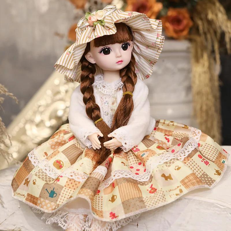 30cm 1/6 BJD Dolls Little Girl Cute Dress Up 21 Removable Joint Doll Princess Fashion DIY Toy Gift Girl