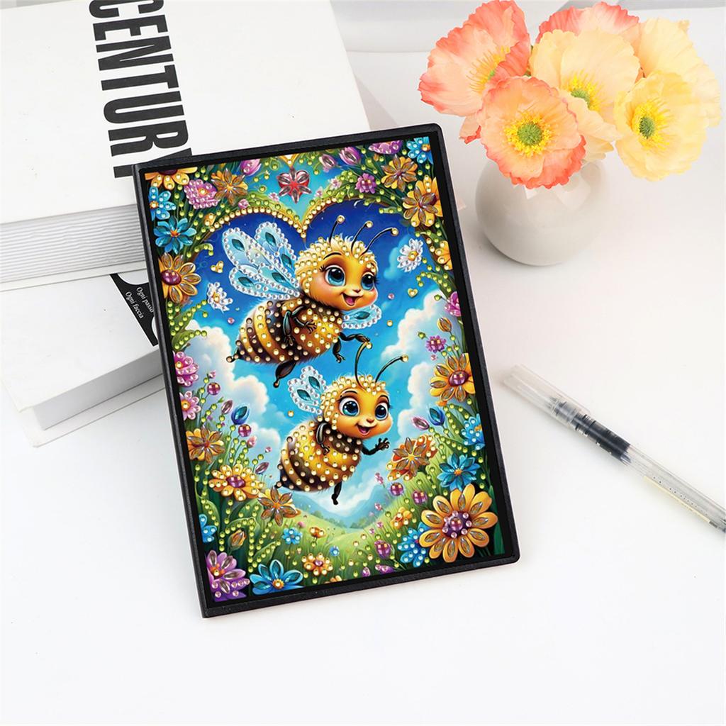 2pcs Partial DIY 50 Pages A5 Diamond Painting Notebook Diamond Art Diary Book Kits Crystal Painting Notepad for Adults Beginner