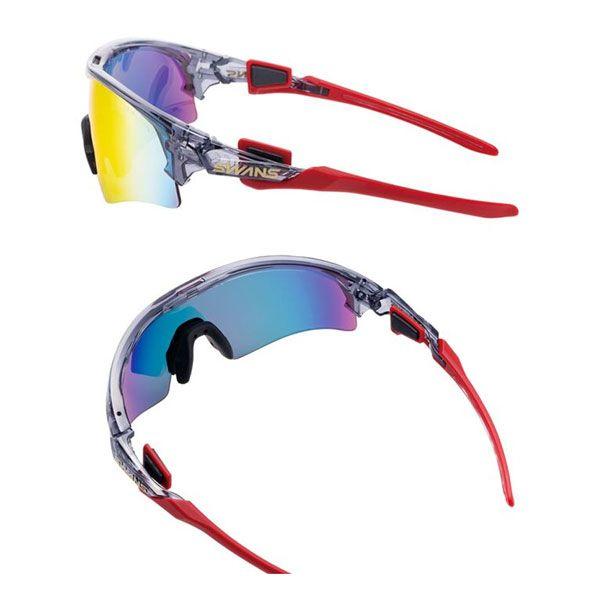 Used SWANS Sunglasses FO-3518 CSK FACEONE ULTRA LENS for BALL SPORTS Model Red Shadow Mirror x ULTRA Straight Smoke