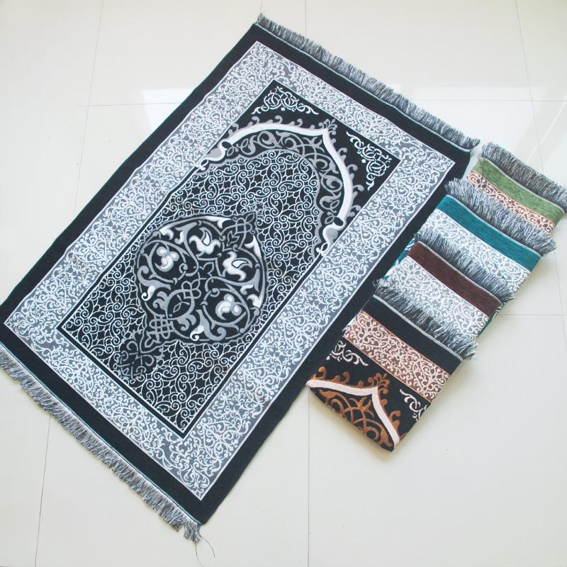 Foldable Skin-friendly and Wear-resistant Kneeling Blanket, Islamic Floral Prayer Mat, Easy-to-clean Muslim Worship Rug