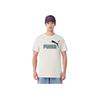 PUMA American Retro Letter Logo Print Round Neck Pullover Sports Short Sleeve T-Shirt Men Tops Off-White 847666-65
