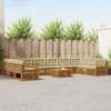 Outdoor Sofa Set 11 pcs Natural and Beige Solid Acacia Wood