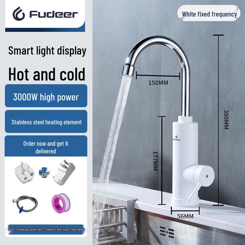 Stainless Steel Electric Faucet with Intelligent Temperature Control for Instant Hot and Cold Water