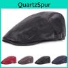 Ap Mens Beret Leather Middleaged And Elderly Winter Forward Cap Peaked Cap Newsboy Caps For Men Driver Ivy Hat Gatsby Painters Hats