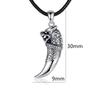 S925 Sterling Silver Personalized Wolf Tooth Pendant Necklace - Unisex Retro Design
