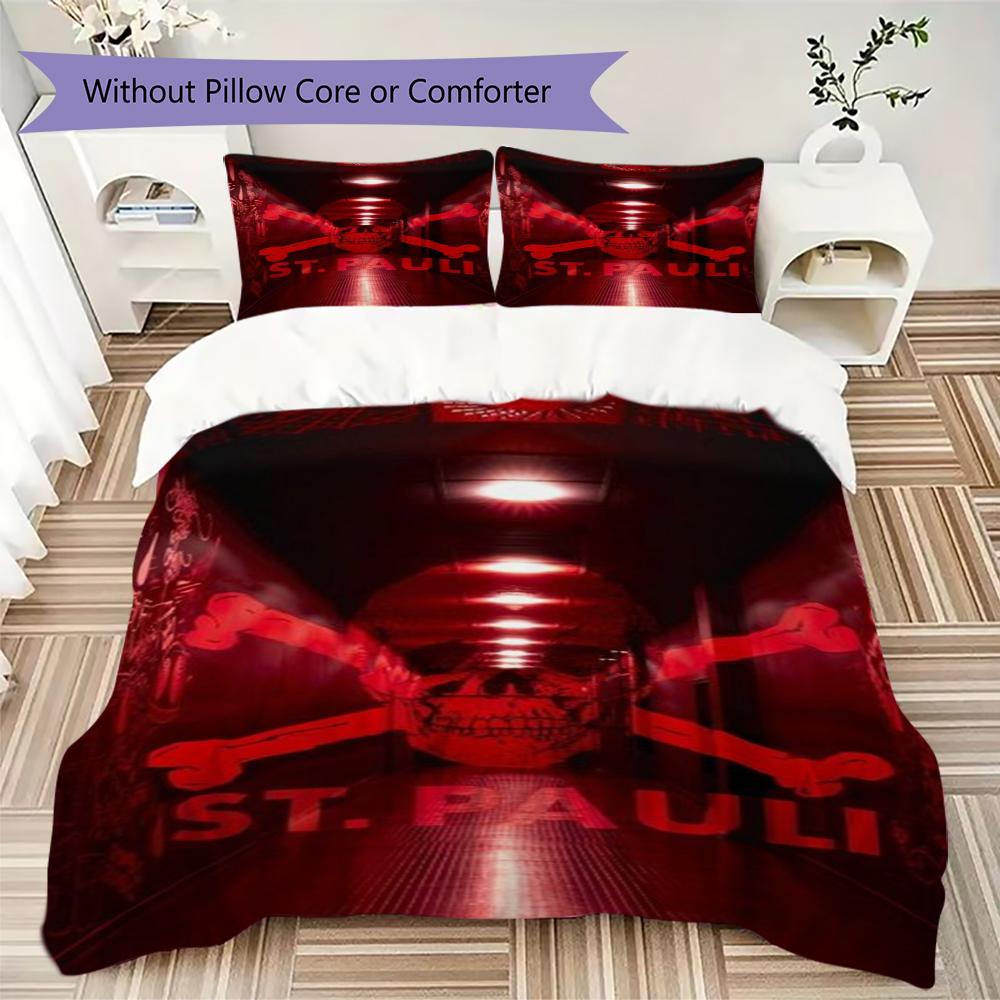 Ropa de cama con estampado ST pauli Juego de edredón Funda de edredón Funda de almohada Decoración del hogar Regalo de cumpleaños (1 * funda de edredón + 2 * fundas de almohada sin relleno)183