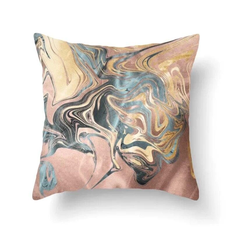 Nordic Fashion Simple Geometric Abstract Cushion Peach Skin Decoration Pillowcase Living Room Sofa Home
