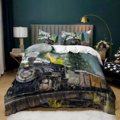 Comforter Steam Train Bedding Set Decoration Gift Suitable For Children Boys Girls Adults. Warm Soft Comfortable Breathable