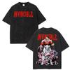 2026 Nuova Invincibile Grande Reggente Thragg Unisex Camicia Lavata, Cotone Vintage Estivo Y2k Moda Uomo Maglietta Grafica Oversize