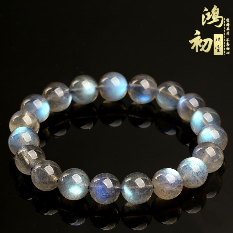 Hongchu Crystal 7a Natural Gray Moonstone Bracelet Labradorite Semi-finished Product DIY Jewelry Beads