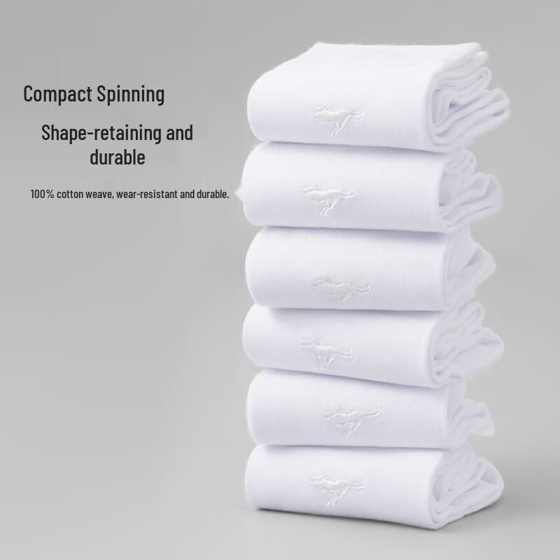 SEPTWOLVES Men's 100% Cotton Anti-Odor Mid-Calf Socks 6-Pack