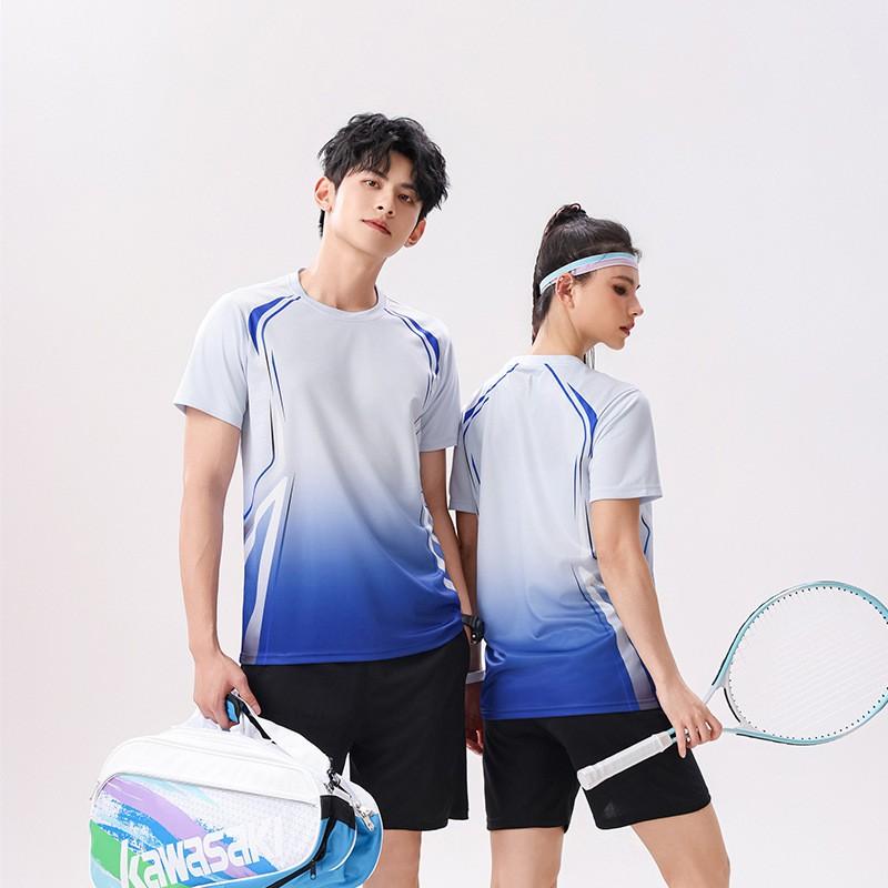 Quick-Dry Badminton Set Men Women Short Sleeve Sportswear Breathable Moisture-Wicking Athletic Shirt Pants