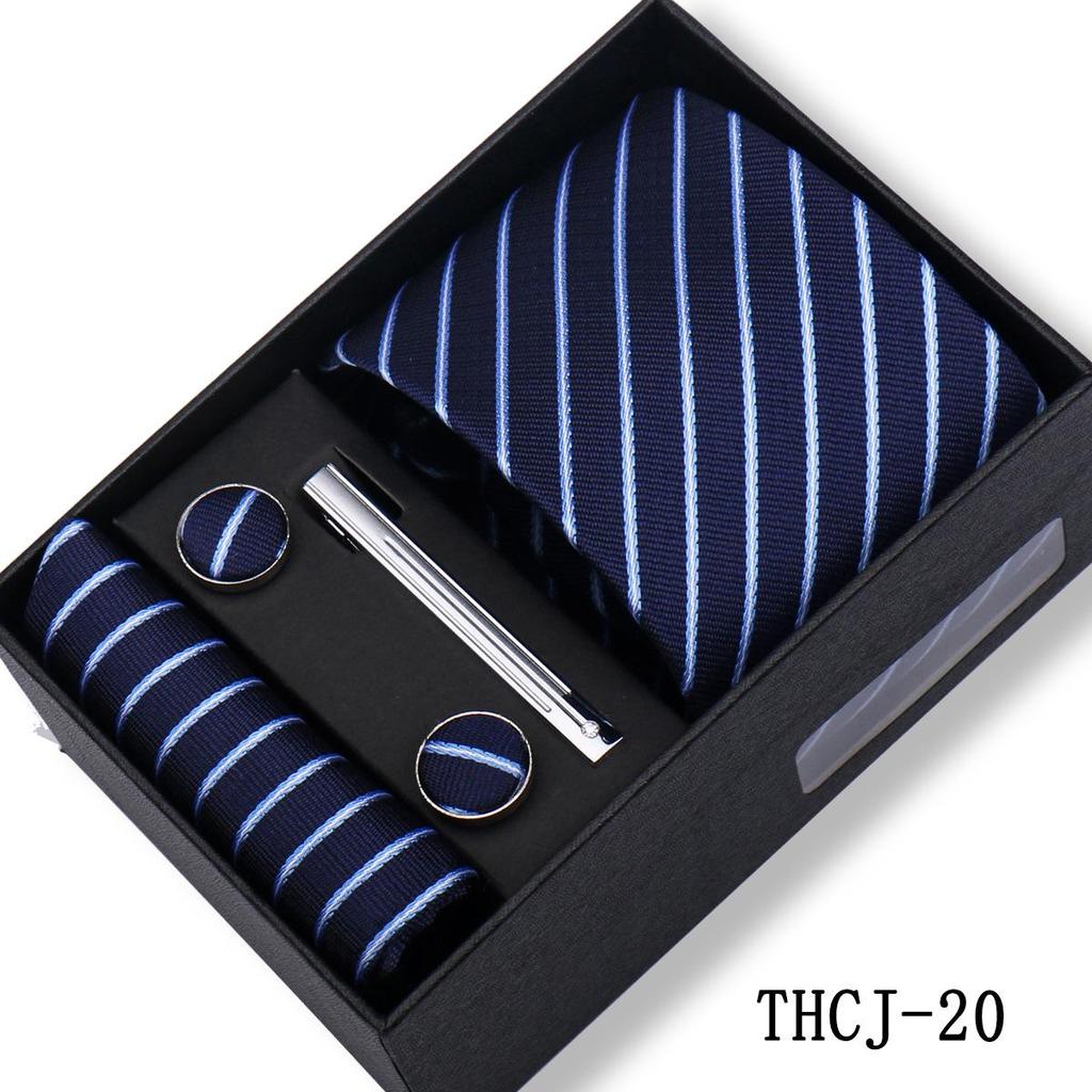 Men's 4-Piece Tie Gift Set for Business, Wedding, and Formal Wear.