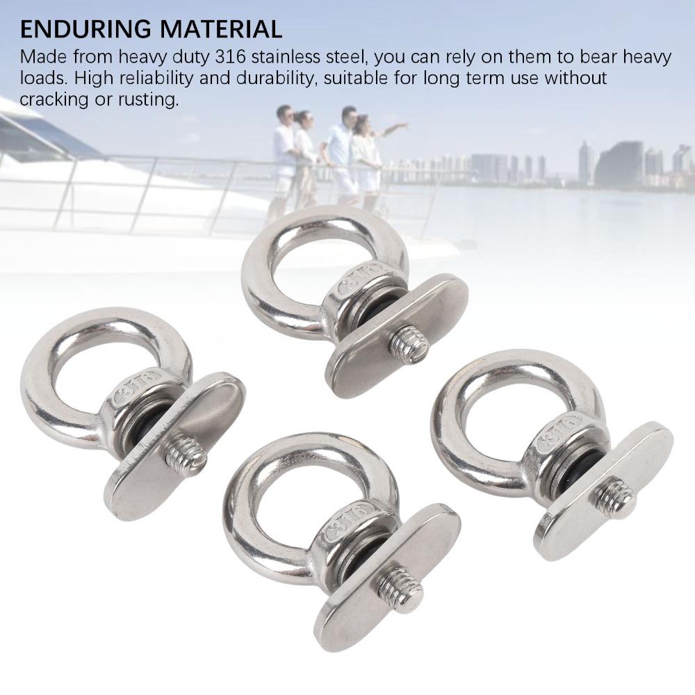 M6 Thread Size Track Mount Eyelets 4PCS Set Tie Down Rings Rail Mount Eye Bolt For Tents