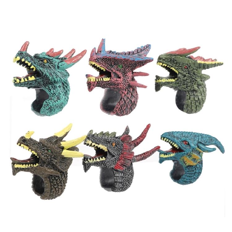 6 Pcs Animals Head Rings Finger Puppets Interactive Toy Cartoon Finger Rings