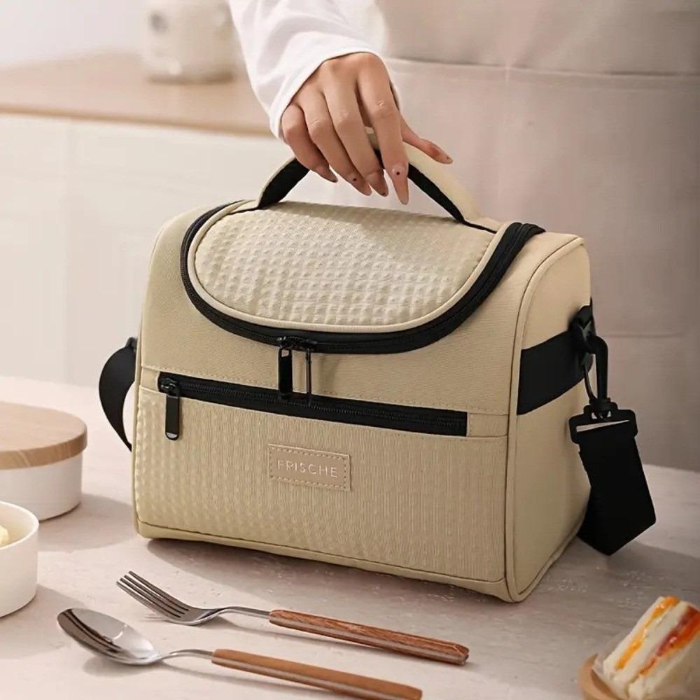 New Zipper Lunch Bag Waterproof Hand-held Insulated Lunch Box Insulated Bag Insulated Lunch Storage Bag Lunch Tote Bag