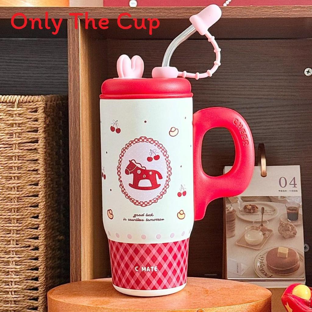 Large Capacity Ceramic Inner Insulated Mug With Straw For Office And Travel Use