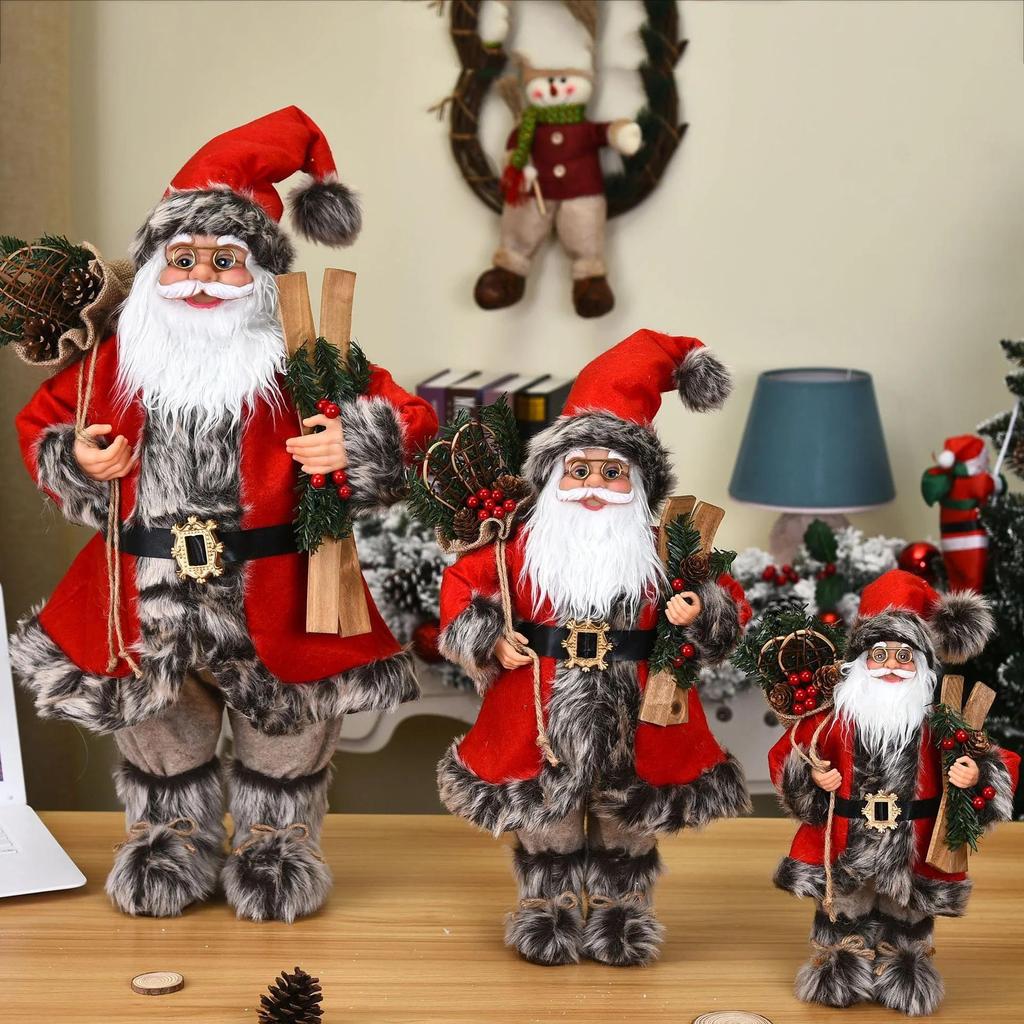 Christmas Decorations 2021 New Year's Gift Santa Claus Doll High Grade Navidad Home Ornaments Children's Toy Gifts 30/45/60 Cm