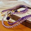 Vintage New Natural Lavender Purple Glass Body Light Amethyst Uruguayan Dark Amethyst Necklace