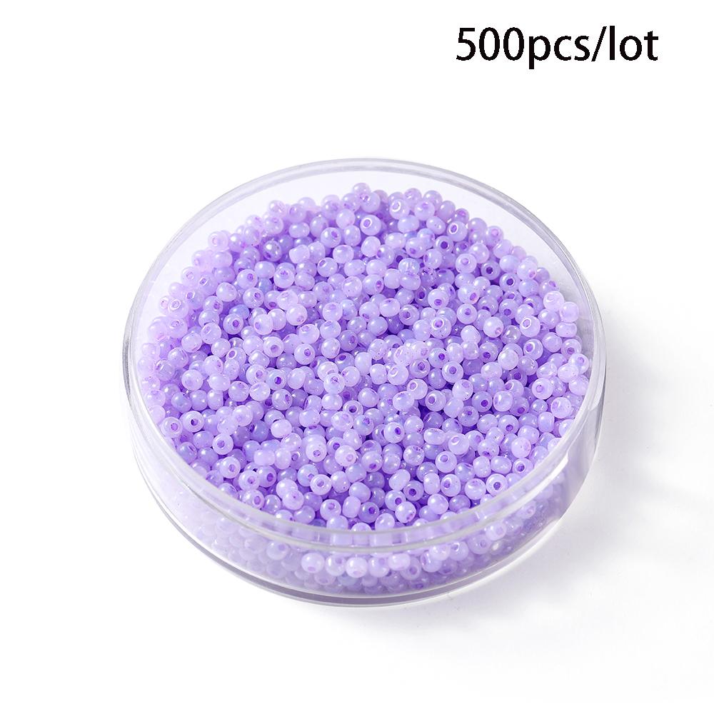 500/800Pcs/Lot 2/3mm Candy Color Glass Seed Beads Cute Bulk Small Bead Bracelet Handicraft for DIY Jewelry Making Accessories