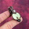 Lemon Chrysoprase Pendant Rainbow Moonstone Pendant Copper Wire Wrapped Pendant